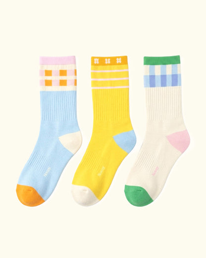 Lime Ocean Socks, Set of 3